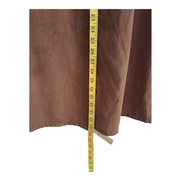 CmCat Out au naturel maxi skirt 100% suede leather tan western skirt size 9 - Picture 14 of 16